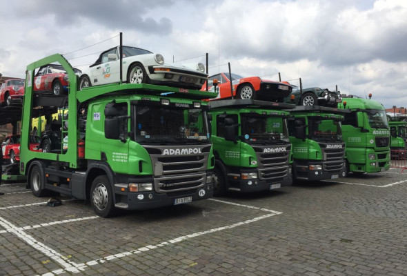 The transport of 250 classic cars for the Tour Amical rally in Venice